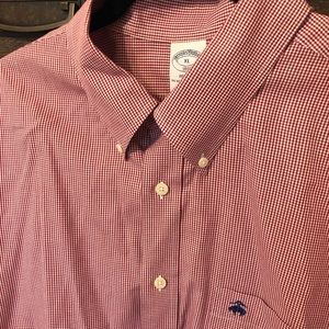 Brooks Brothers Red Check Button Down XL